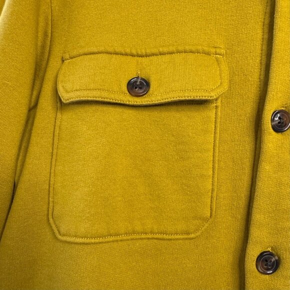 BONOBOS Yellow Fleece Shacket Mens M Medium Soft Shirt Jacket Cozy Stylish Men - Picture 3 of 9